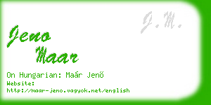 jeno maar business card