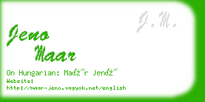 jeno maar business card
